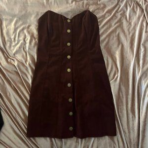 Urban Outfitters Mini Dress Corduroy Burgundy Dark Red Wine